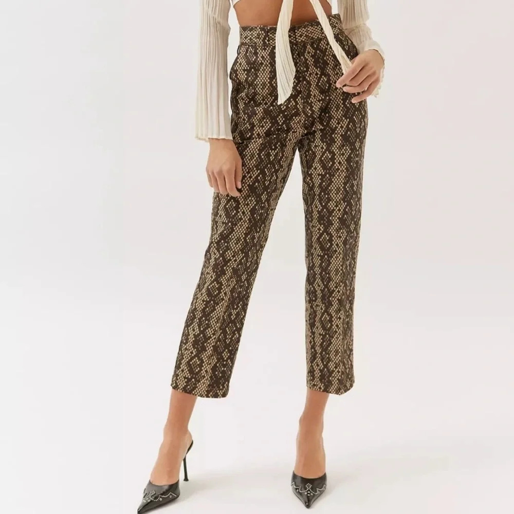 Dickies Brown Snakeskin Print Camden Straight Leg Chino Trouser Pants Sz 0R NWOT - Picture 8 of 15